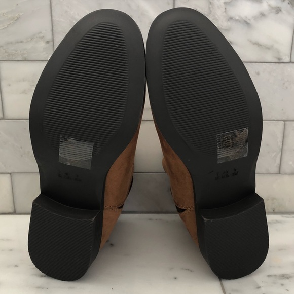 NWOT Faux Suede Chestnut Chelsea Ankle Boots - Picture 6 of 7